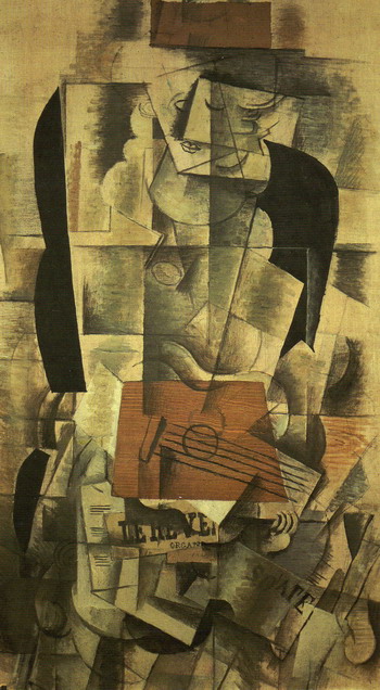 01004 Braque 1913 Femme a la guitare 130x74 Musee national d art moderne