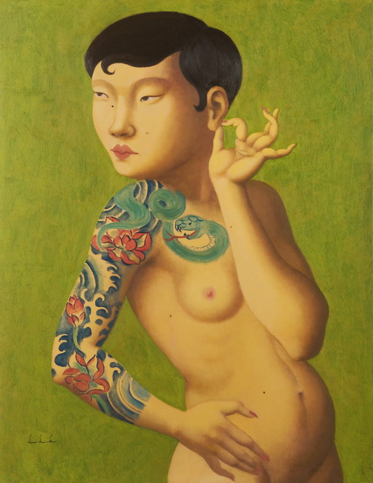 007 Green Snake and Lotus 116x89cm 2010_resize