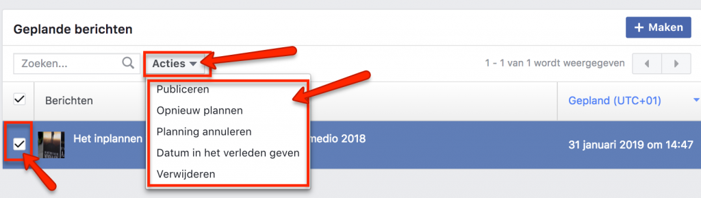 2. Geplande Facebook berichten wijzigen of verwijderen 2. Geplande Facebook berichten wijzigen of verwijderen