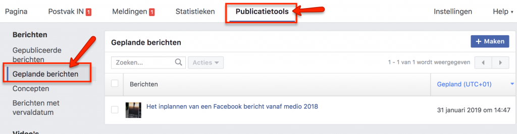 1. Geplande Facebook berichten wijzigen of verwijderen 1. Geplande Facebook berichten wijzigen of verwijderen
