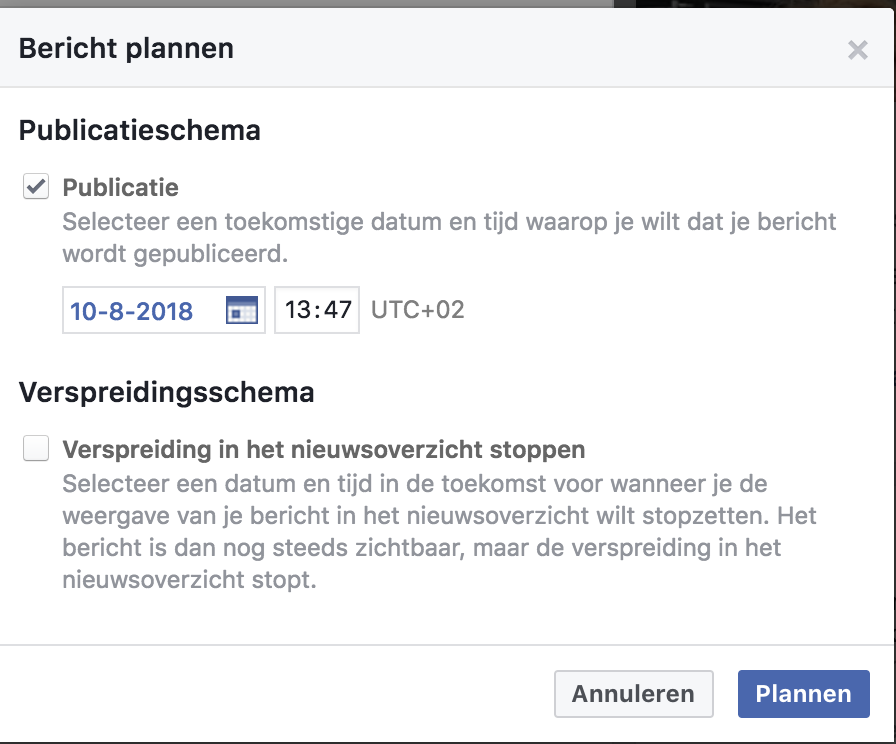 4. Facebook bericht inplannen 4. Facebook bericht inplannen