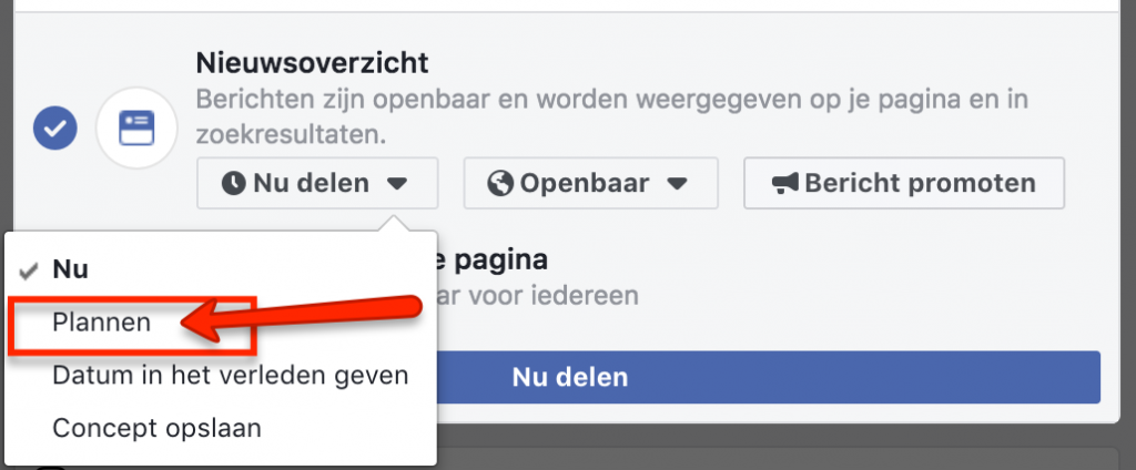 3. Facebook bericht inplannen 3. Facebook bericht inplannen
