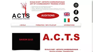 Capture du site ACTS - Ecole de danse contemporaine de Paris