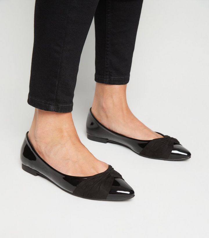 ballerines noires vernies