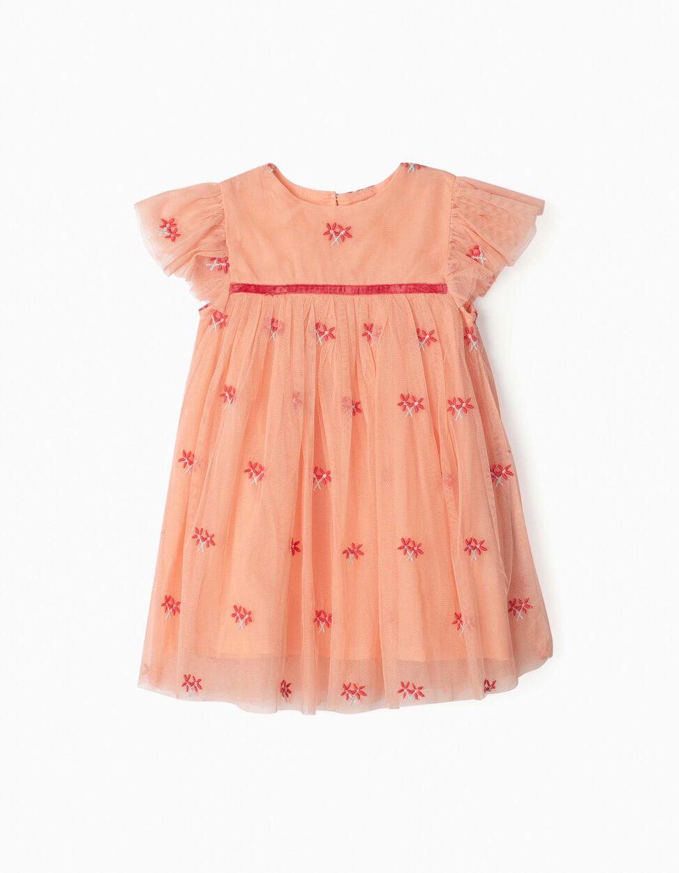 Zippy Robe Tulle Bebe Fille Fleurs Rose Drest