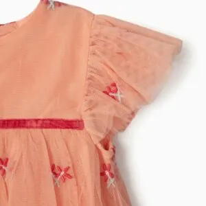 Zippy Robe Tulle Bebe Fille Fleurs Rose Drest