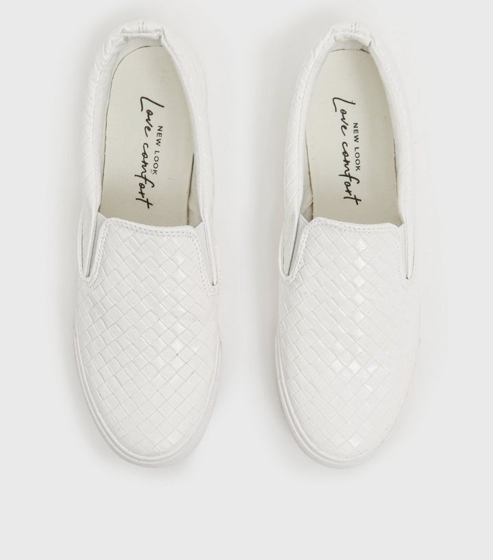 white slip on trainer womens