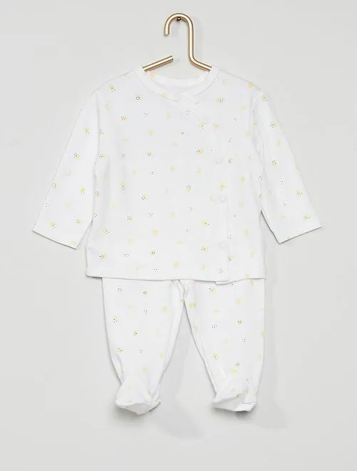 Kiabi Enfant Pyjama Long 2 Pieces Eco Concu Blanc Drest