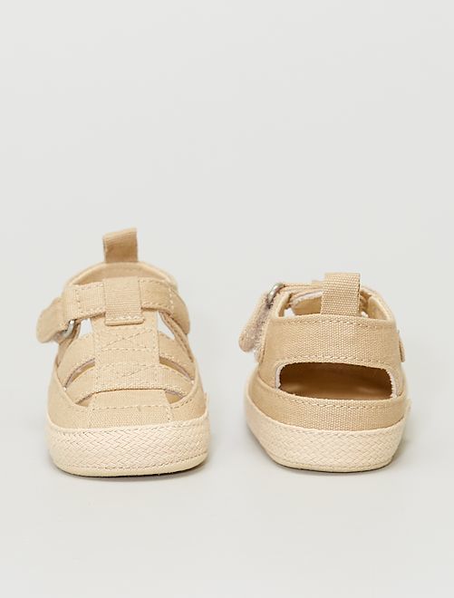 Kiabi Enfants Sandales En Toile A Scratch Beige Drest Kiabi Enfants Sandales En Toile A Scratch Beige Drest
