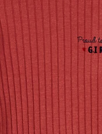 Kiabi Enfant Sous Pull Cotele Eco Concu Rouge Drest