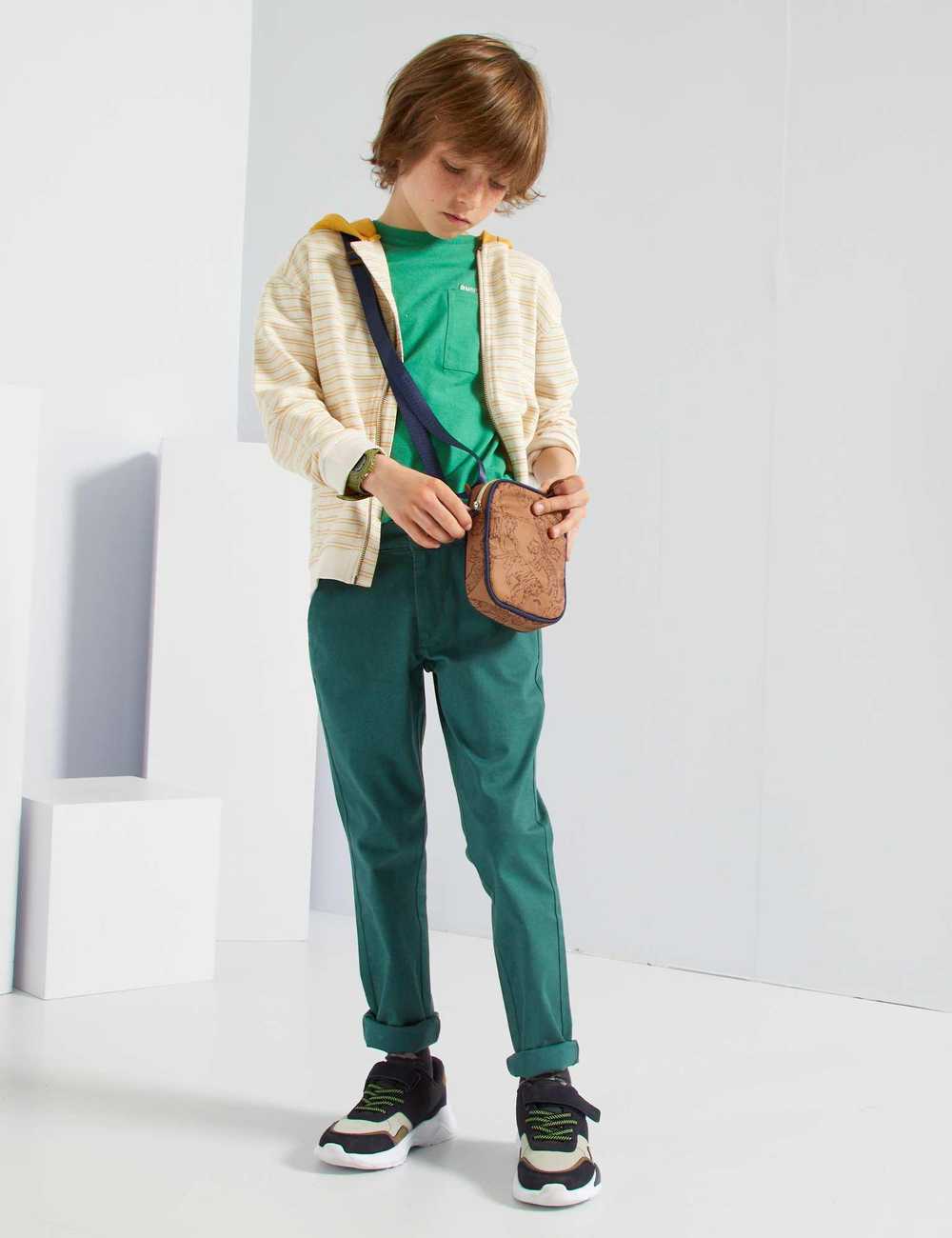 Kiabi Enfant Sweat Zippe A Capuche Sand Strip Drest