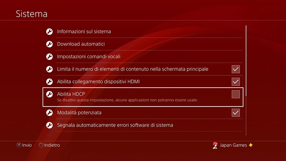 Impostazioni Step 3