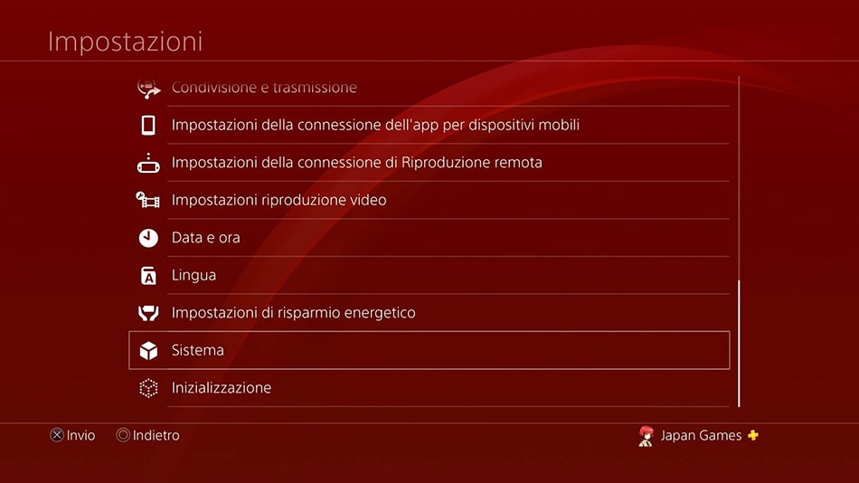 Impostazioni Step 2