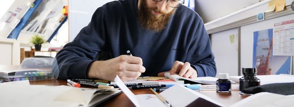 En train de dessiner Jean Cremers