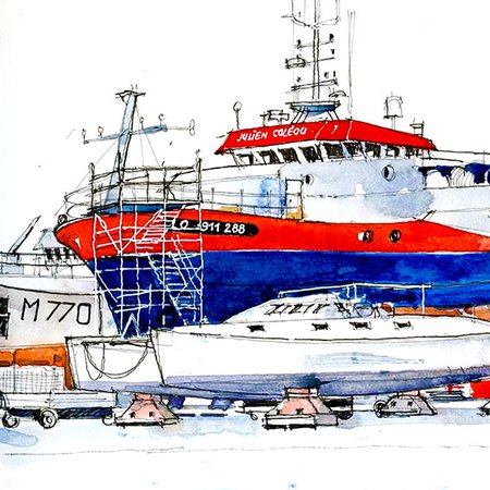 Dessin bateau Urban Sketcher