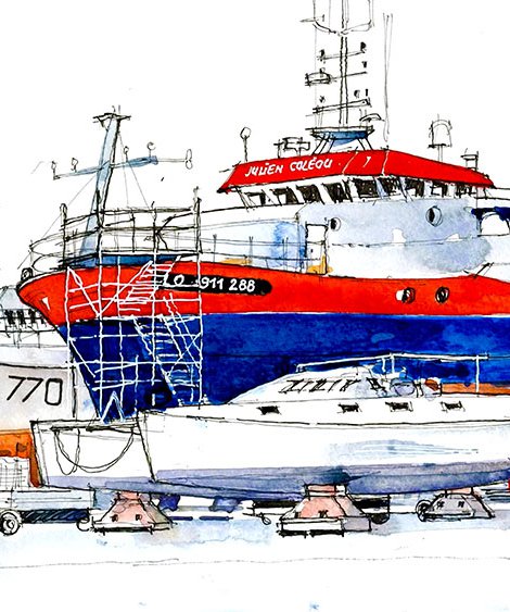 Dessin bateau Urban Sketcher