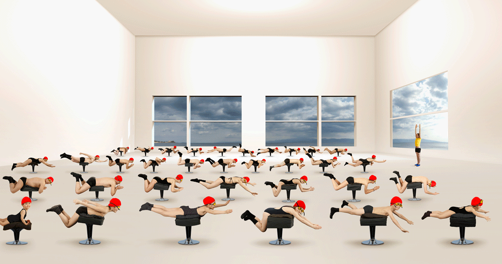 Muriel Bordier La Leçon de Natation serie Les Thermes