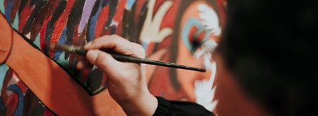 Oscar Yana peint Mikhael Brun