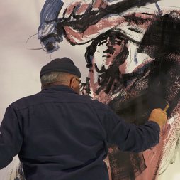 Paul Bloas peint une toile