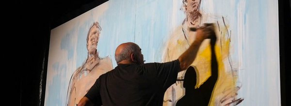 performance de Paul Bloas peinture guitare