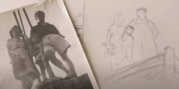 Photo de famille et croquis - Le marin imaginaire