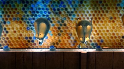 abeilles ouvrières bleues