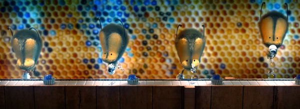 abeilles ouvrières bleues