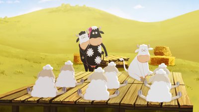 assisent sur les planches le-quatuor-a-cornes