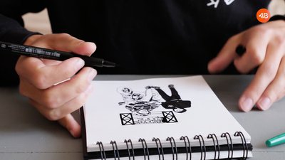 bloc note et personnages de Lucien PCC