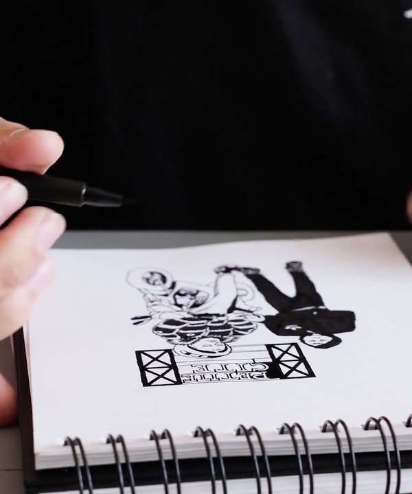 bloc note et personnages de Lucien PCC