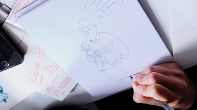 croquis au crayon gris - Hélène - PCC