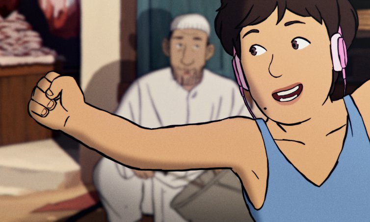 enfant débardeur bleu casque oreilles - Flee