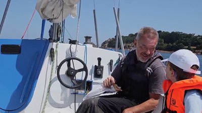 gilles et mathieu en bateau
