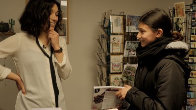 libraire le faou et jeune lectrice, livre et lecture en bretagne