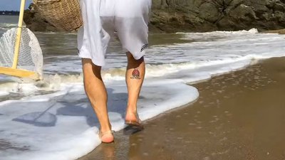 Pêche à pieds épuisette et panier