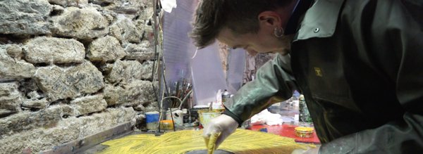 Peinture plaque jaune Thomas Godin Ciap Landivisiau