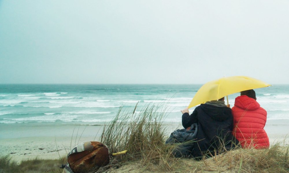 côtes à côtes parapluie jaune - Garfield Coquillage