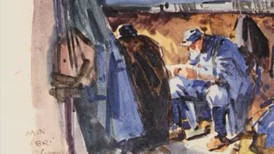 tranchée dessinée par meheut - soldat boue