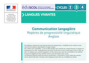 Repères annuels de progression anglais
