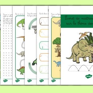 Livret pour la maîtrise du crayon sur le thème des dinosaures
