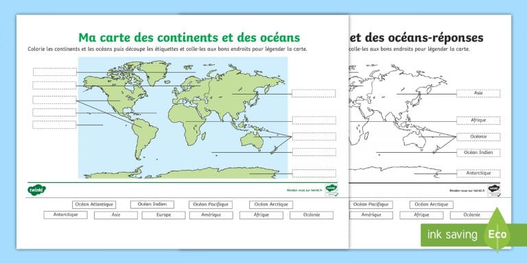 Exercice Géographie Ce2 Continents Et Océans En Ligne