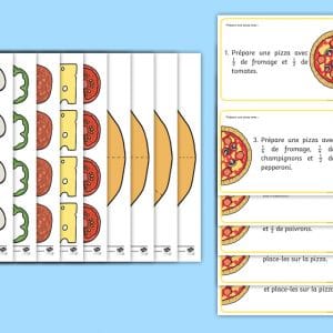 Feuille d’activités : Fractions avec les ingrédients d’une pizza