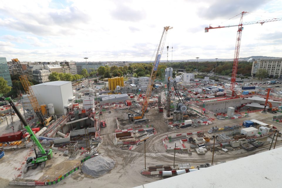 Vue globale du chantier de la porte maillot