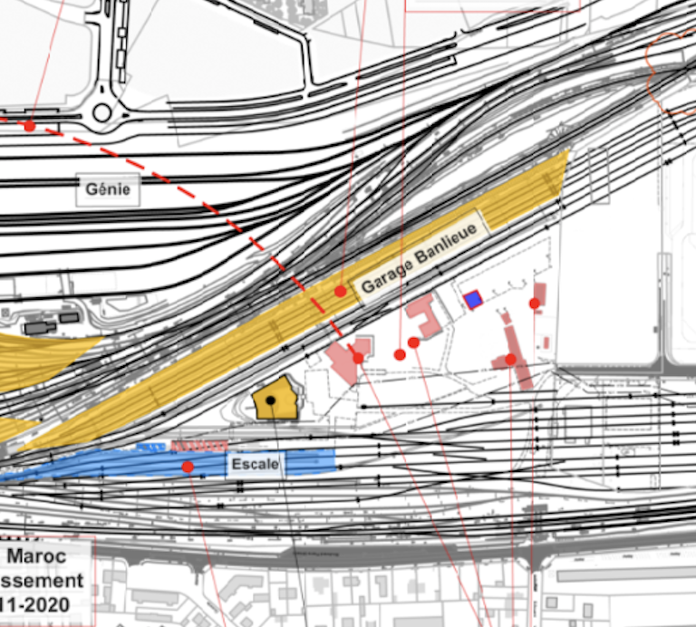 emprise travaux de la zone dite faisceau de banlieue