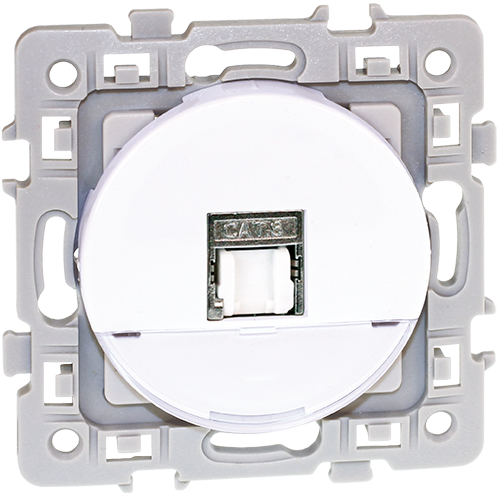 Prise rj45 cat5e grade1 utp square - 250v - blanc