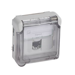Prise rj45 étanche catégorie6a plexo composable ip55 gris