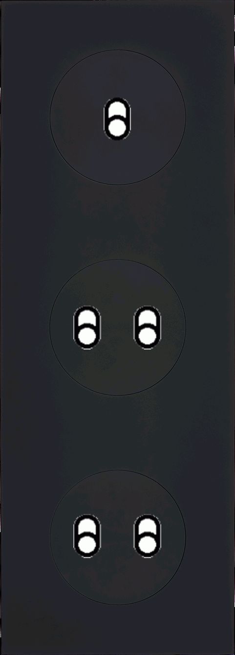 Façade désir satin noir soft touch triple verticale 1 basculeur 2 basculeurs 2 basculeursles atouts 