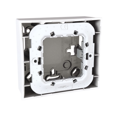 Unica - boîte pour montage en saillie - 1 poste 2 modules - blanc