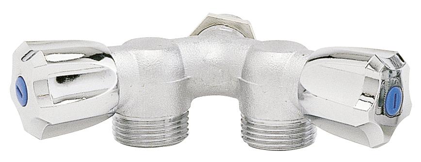 Robinet machine à laver double chromé 1/2 3/4