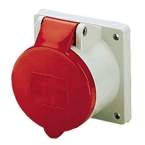 Socle de prise s-e 32a 4p 400v droit ip44